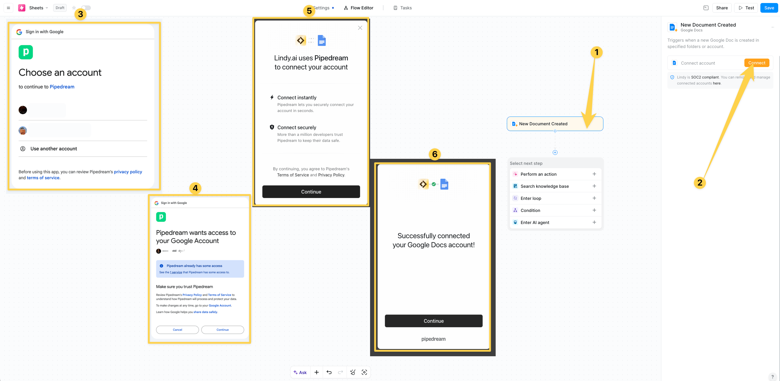 Google Docs connection