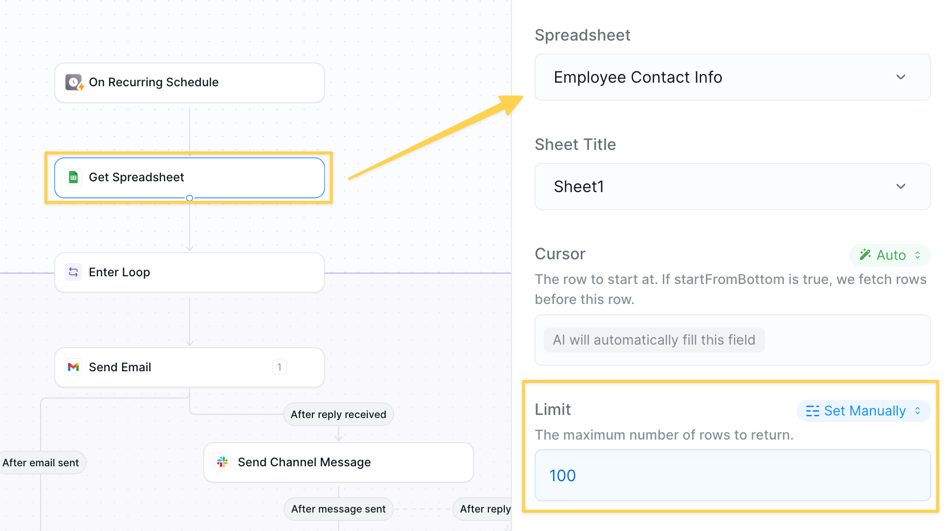 Employee spreadsheet lookup