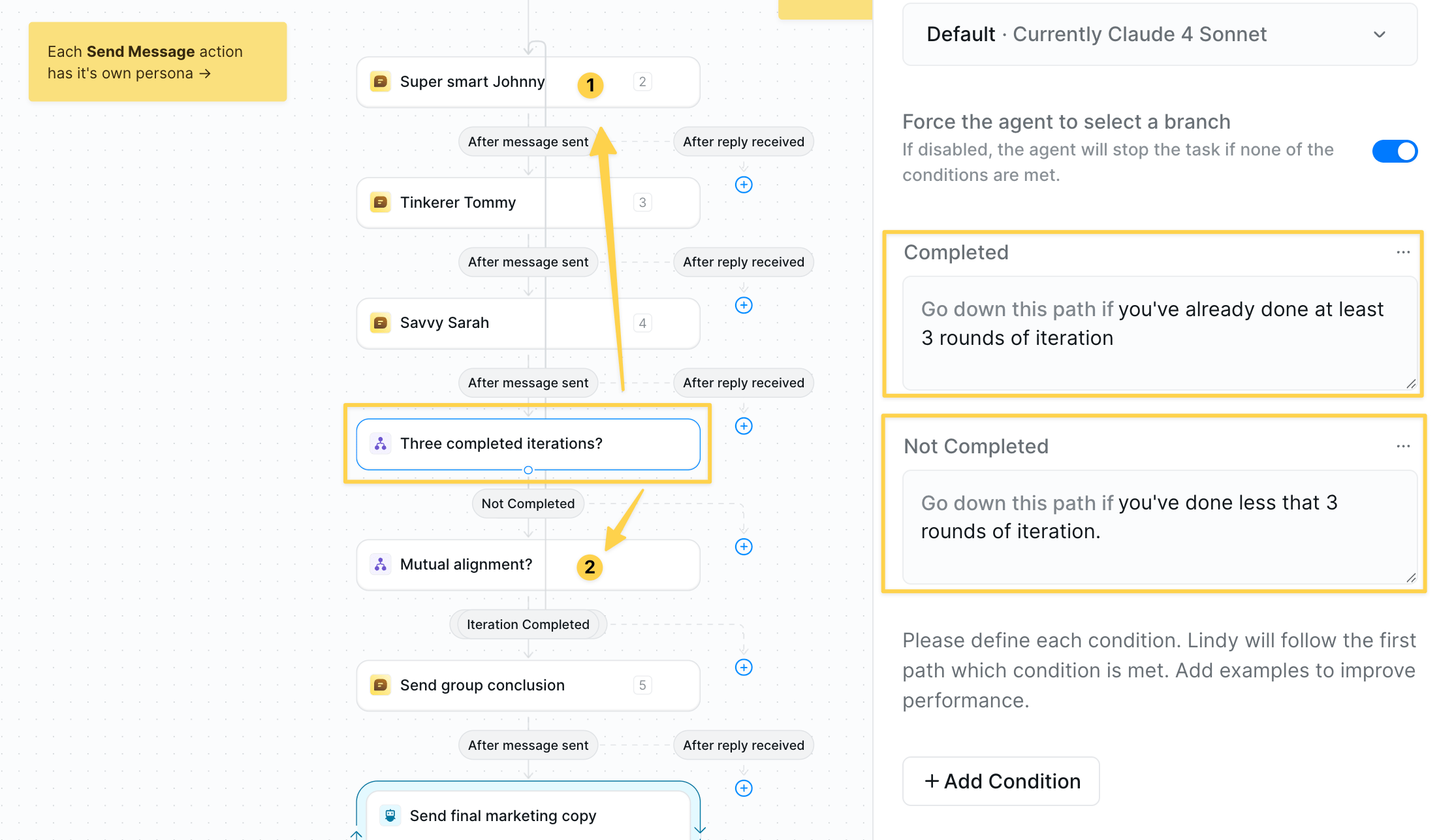 Iteration conditions