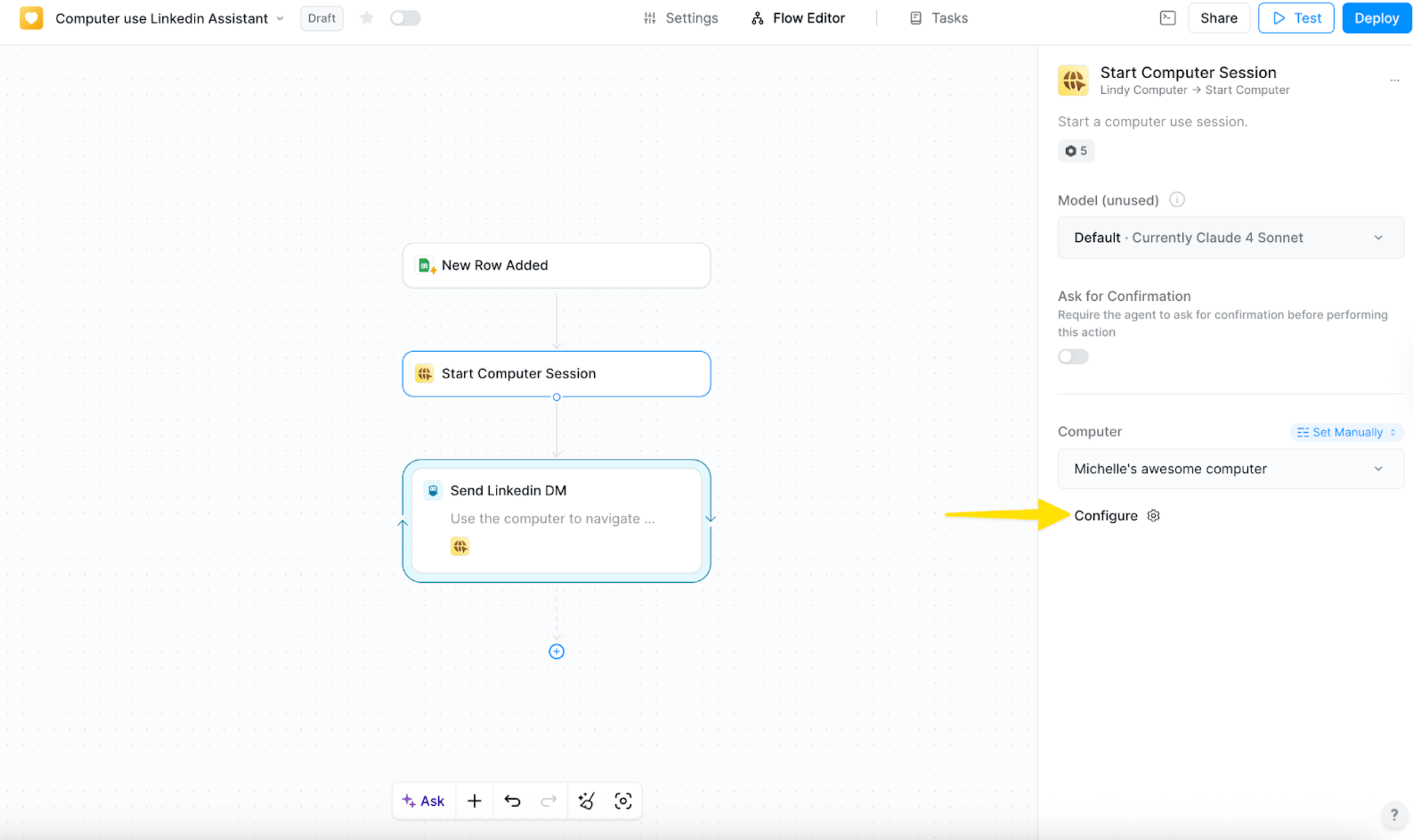 Computer configuration interface