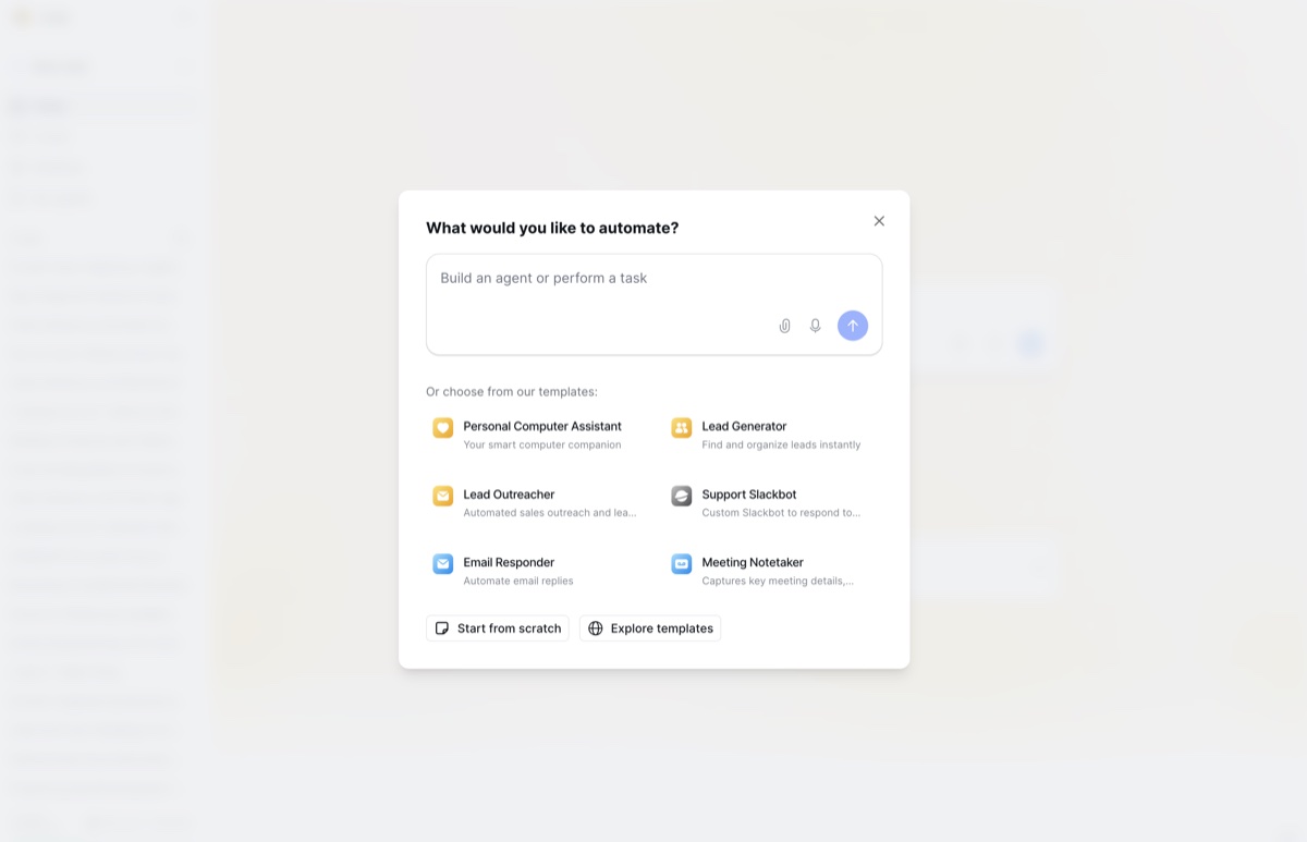 Choose from templates or start from scratch