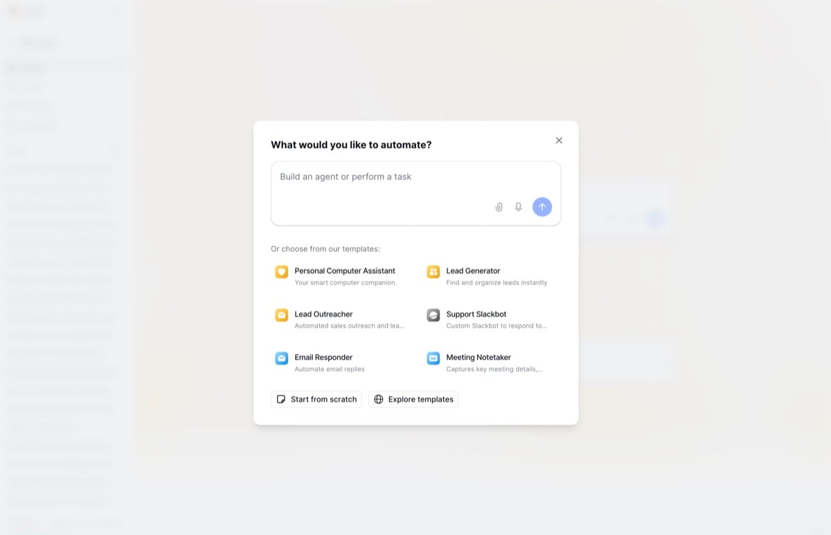 Choose from templates or start from scratch