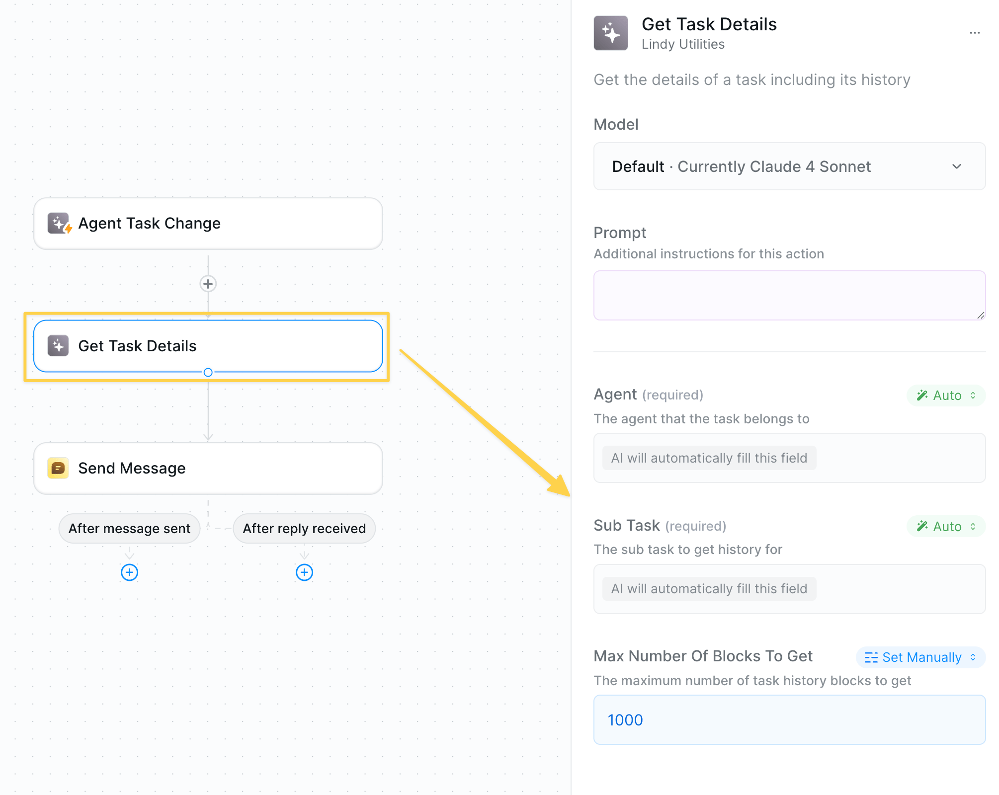 Get Task Details action configuration