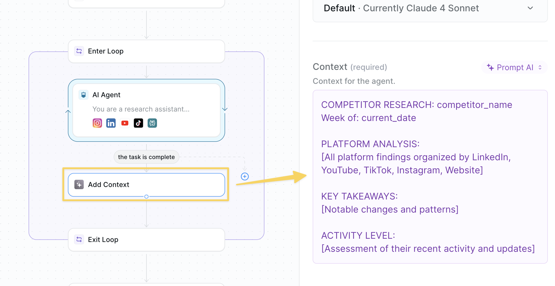 Competitive intelligence context collection