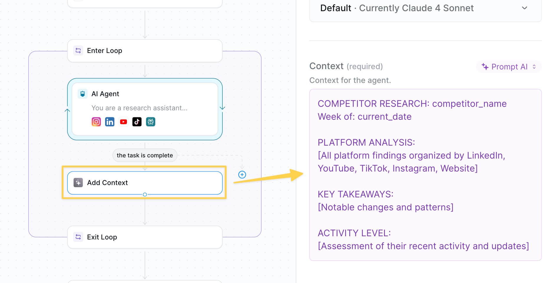 Competitive intelligence context collection