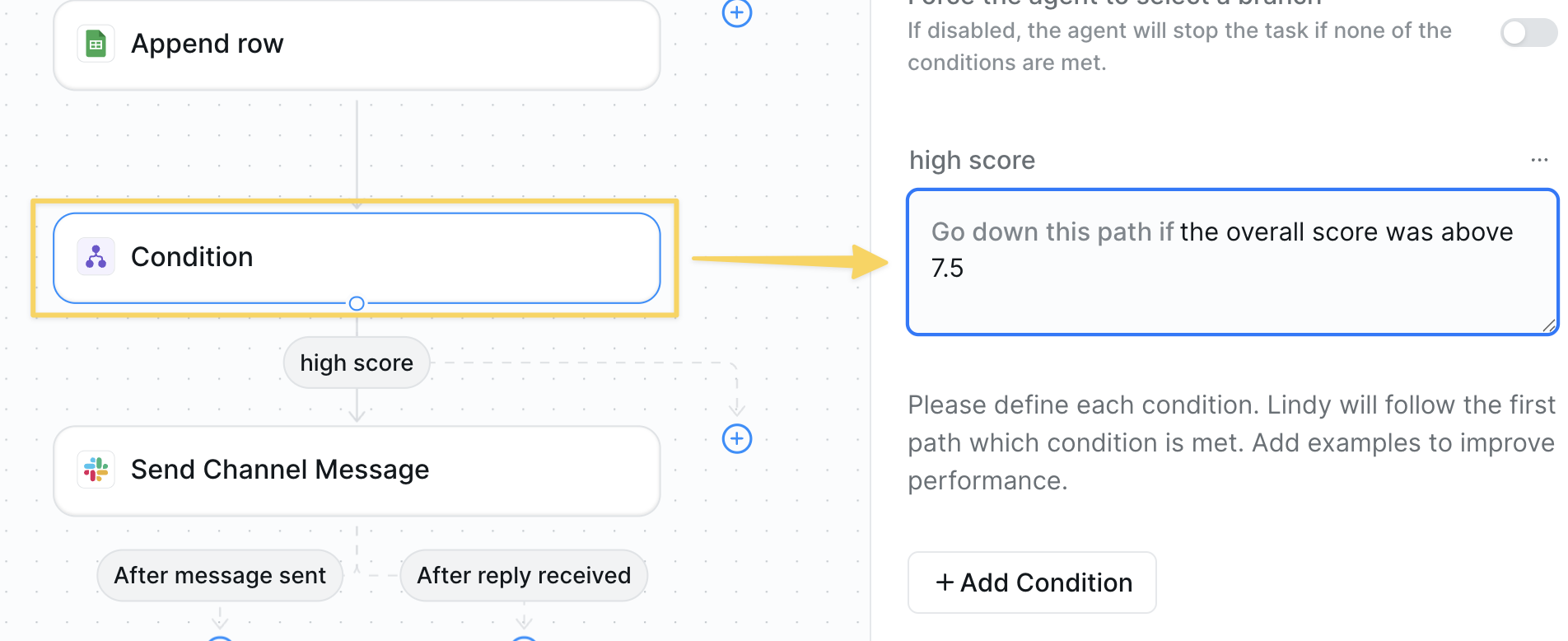 Top candidate filtering conditions