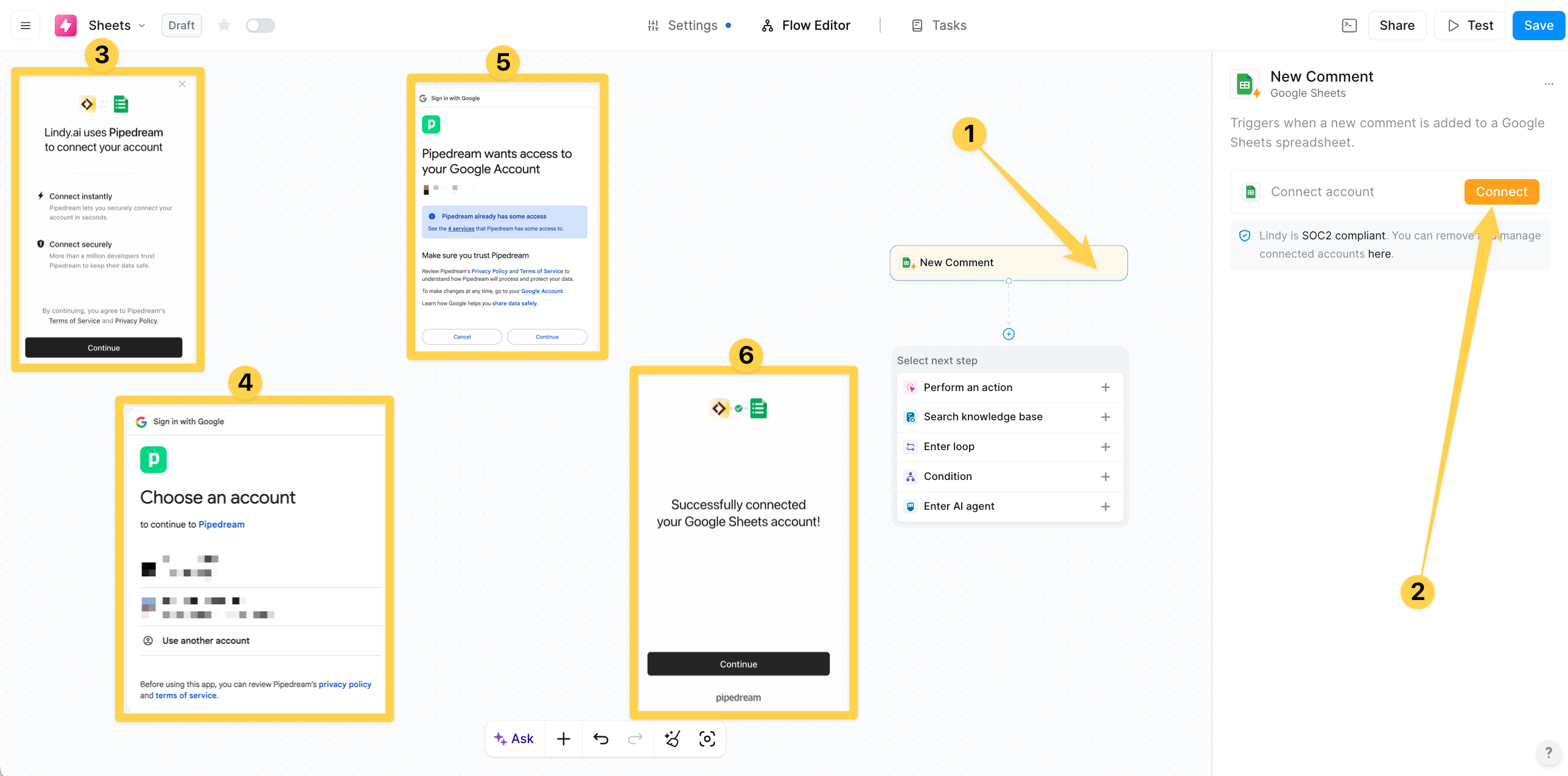 Google Sheets connection
