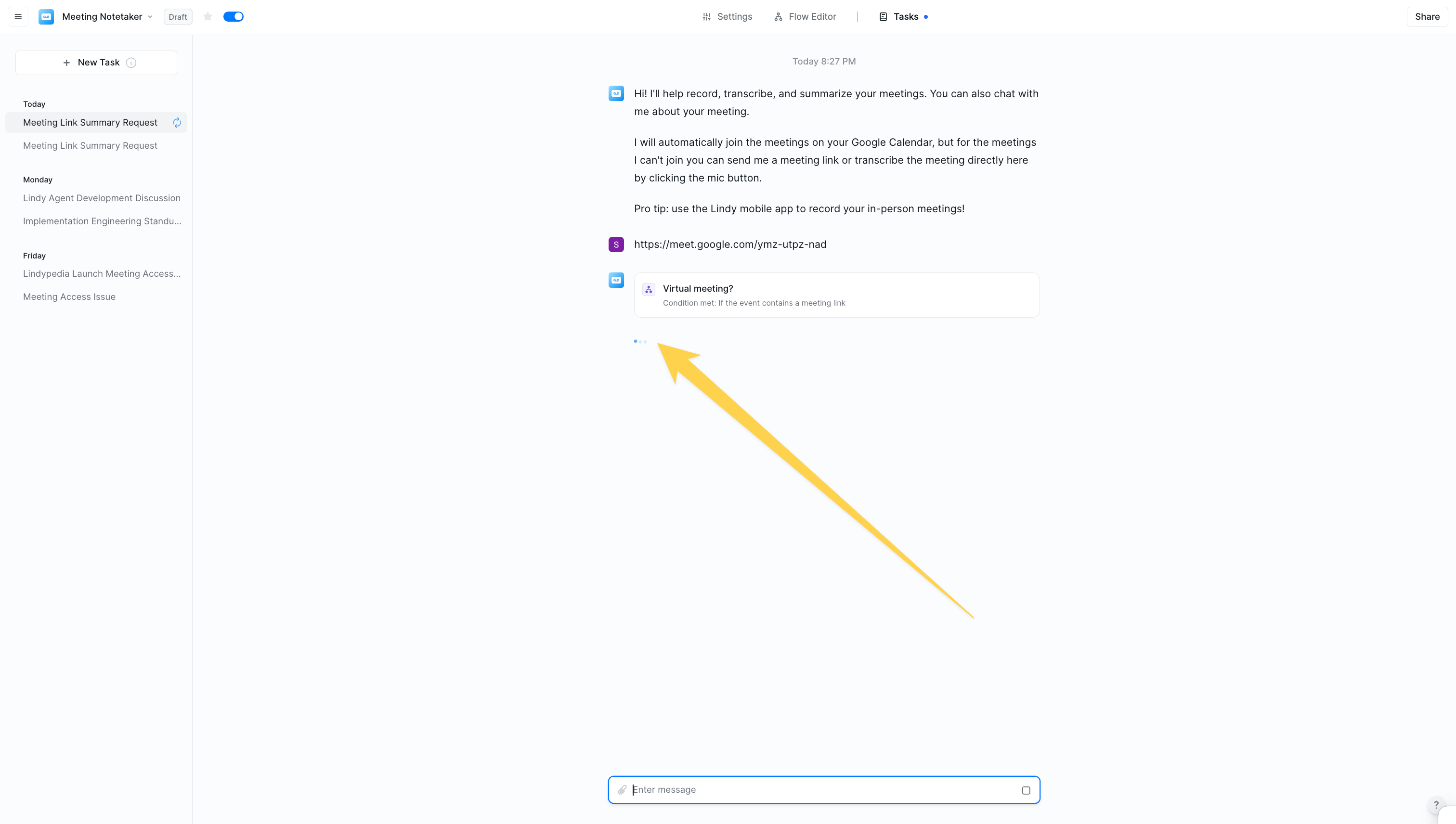 Task status overview