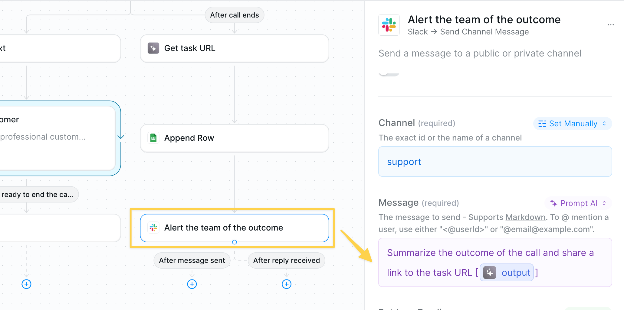 Slack alert