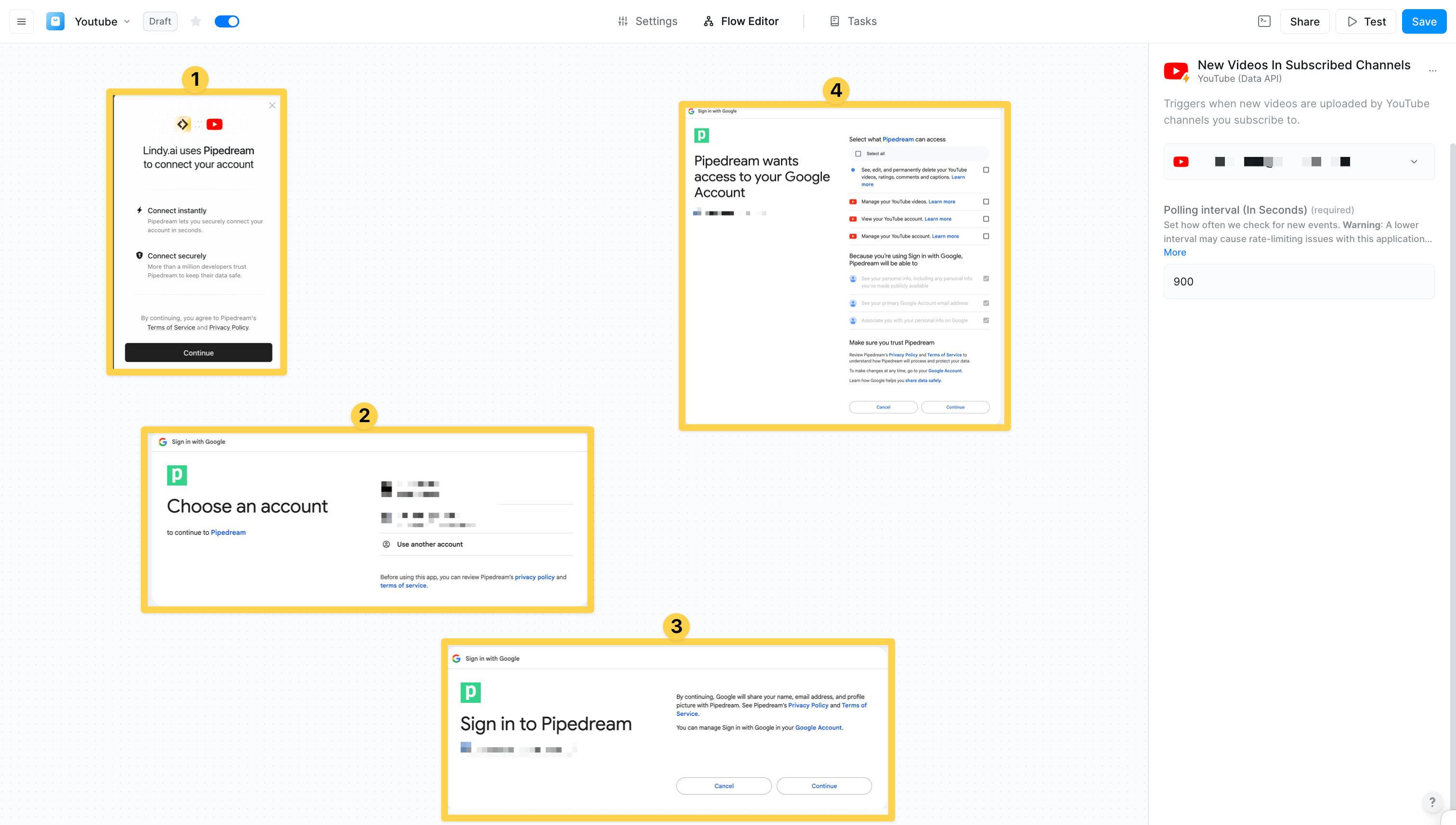 YouTube connection