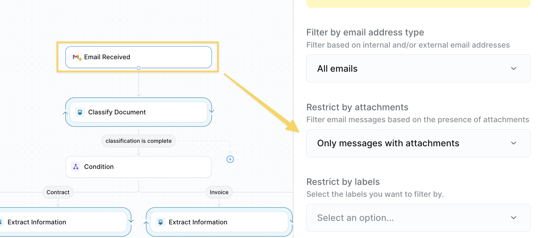 Gmail setup for document processing