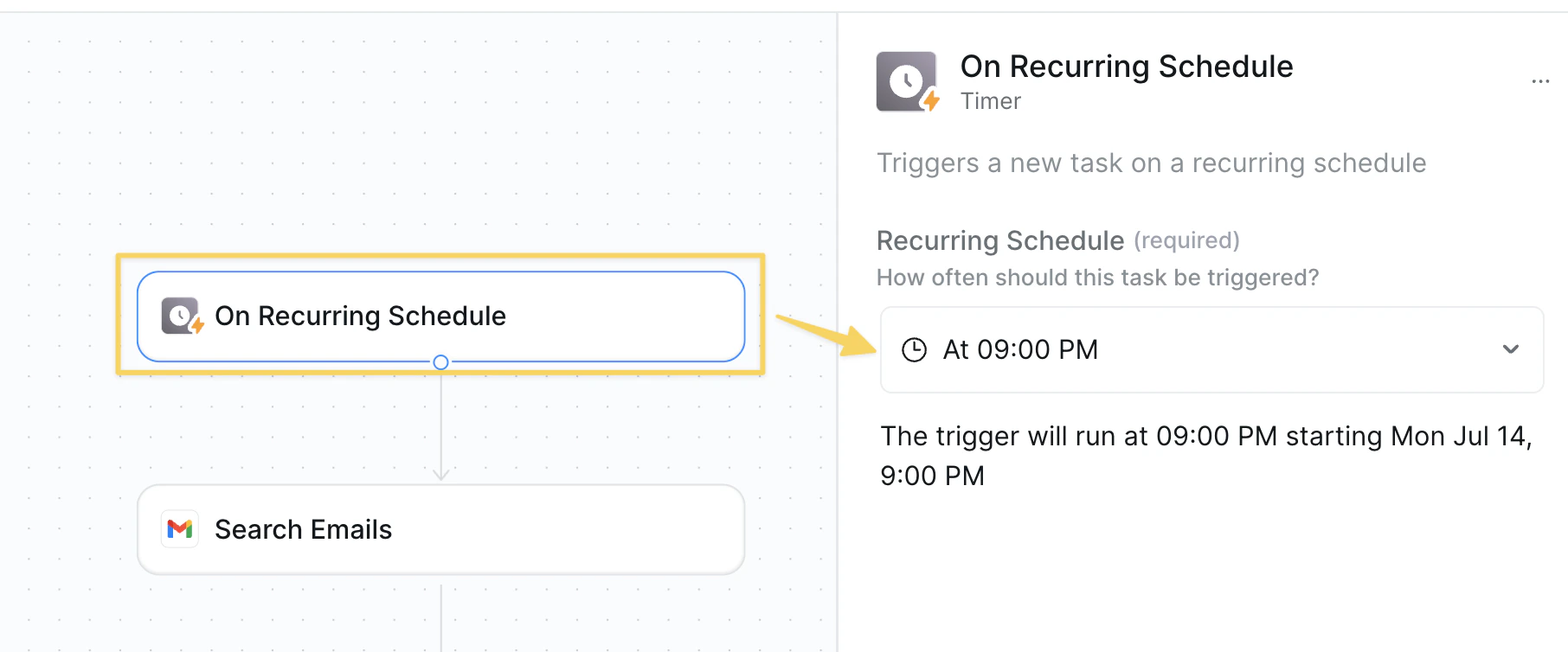 Scheduler trigger