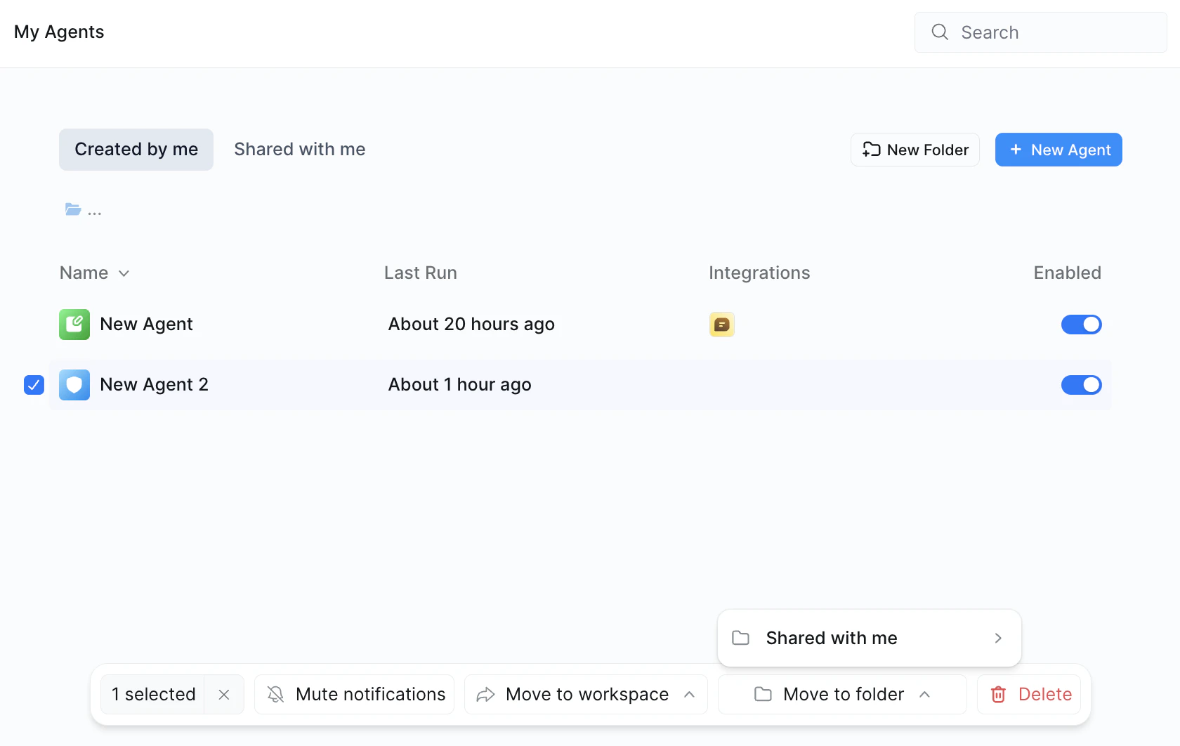 Creating a new workspace interface