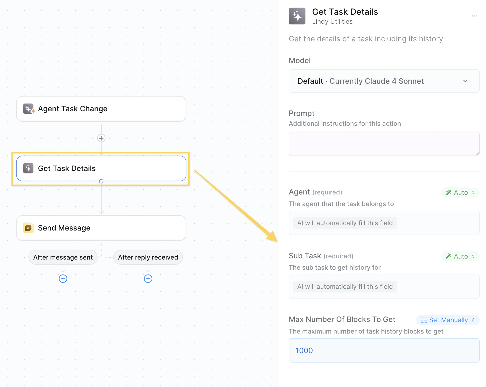 Get Task Details action configuration