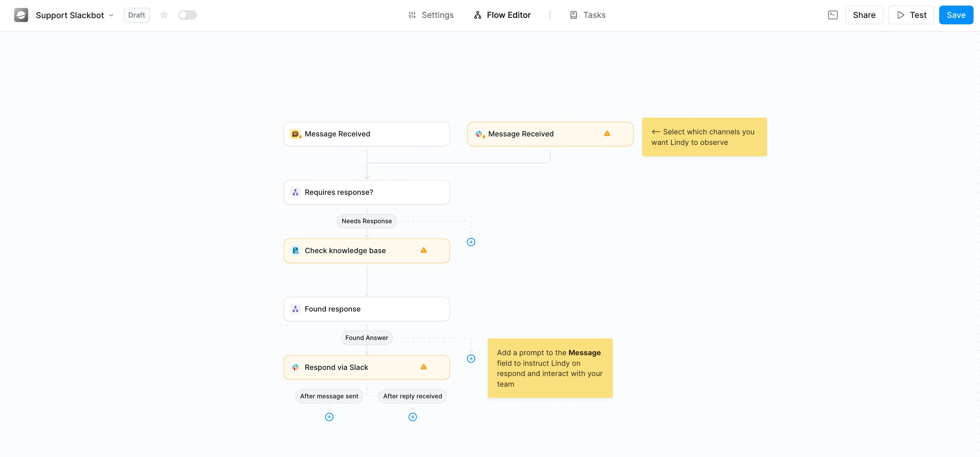Lindy bot responding to a question in Slack