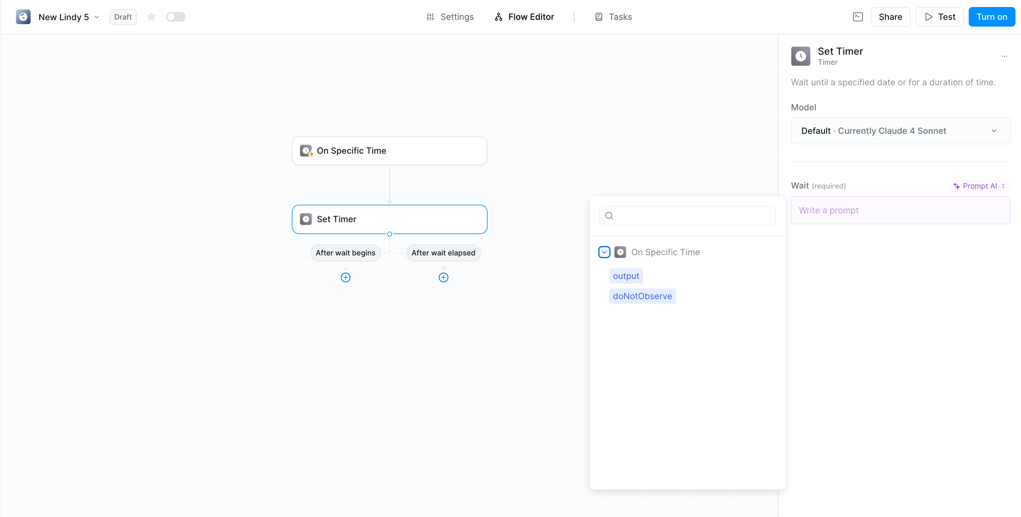 Set Timer with Prompt AI mode for intelligent timing decisions