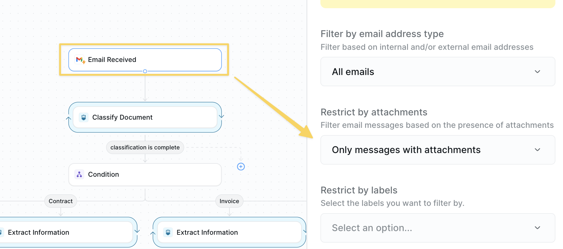 Gmail setup for document processing