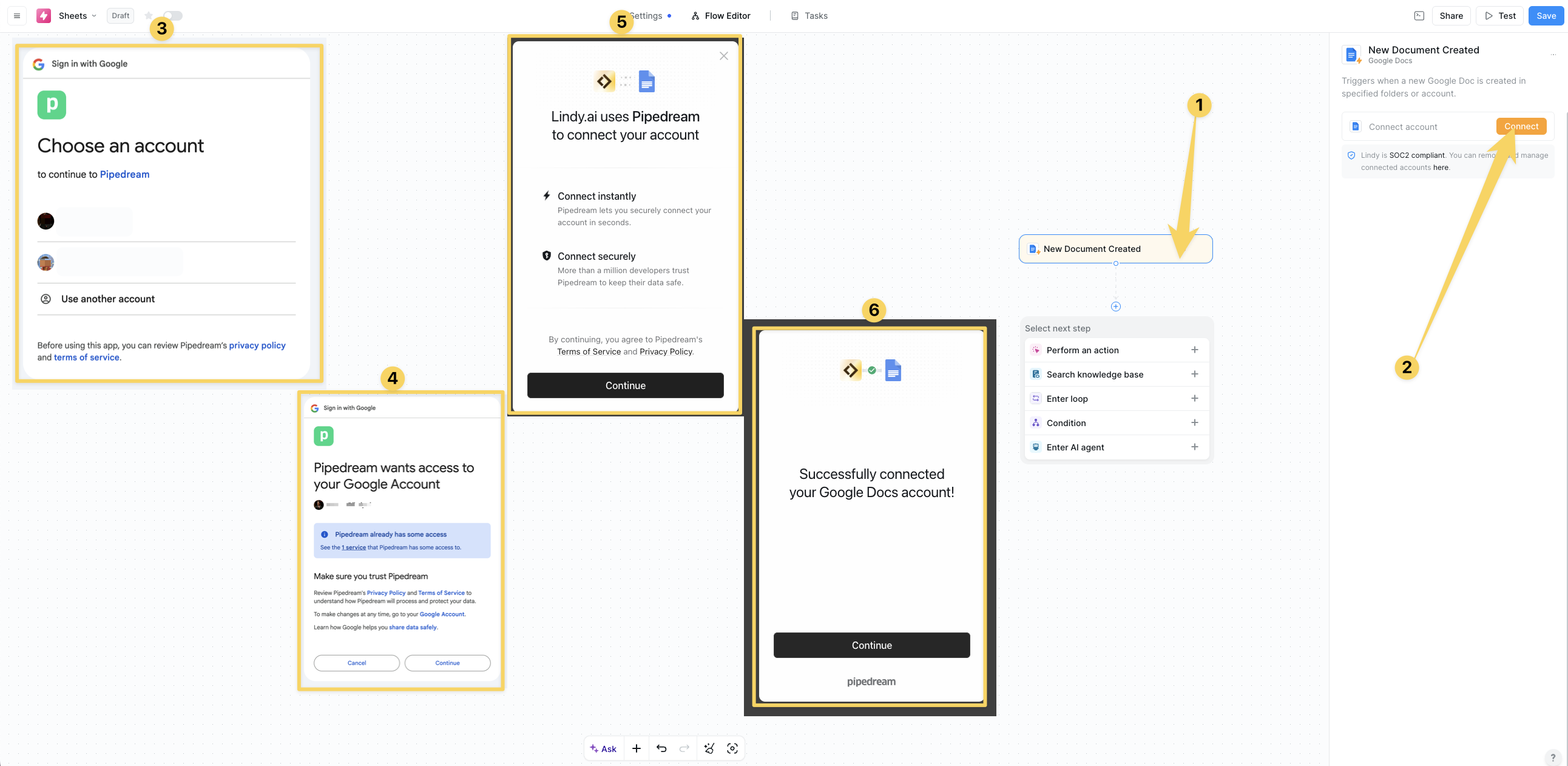 Google Docs connection