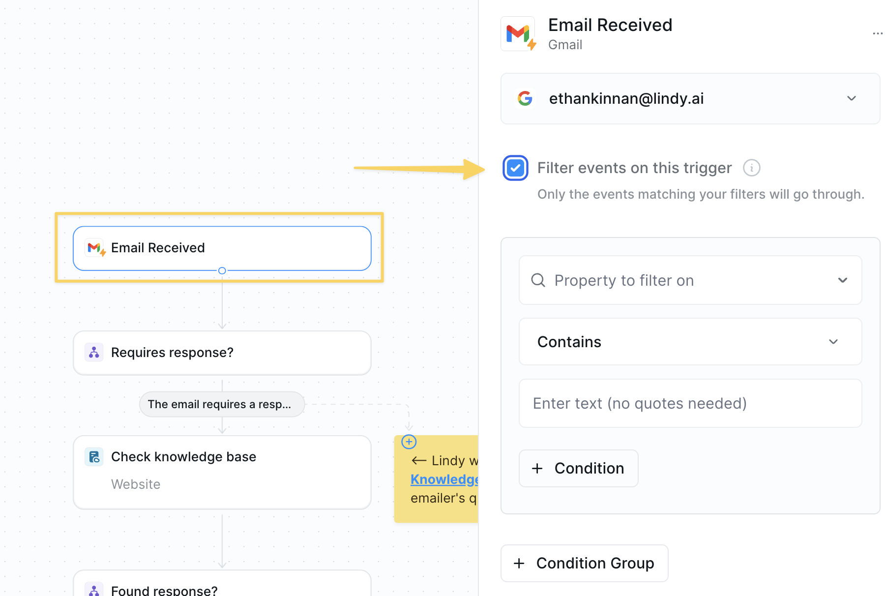 Gmail trigger