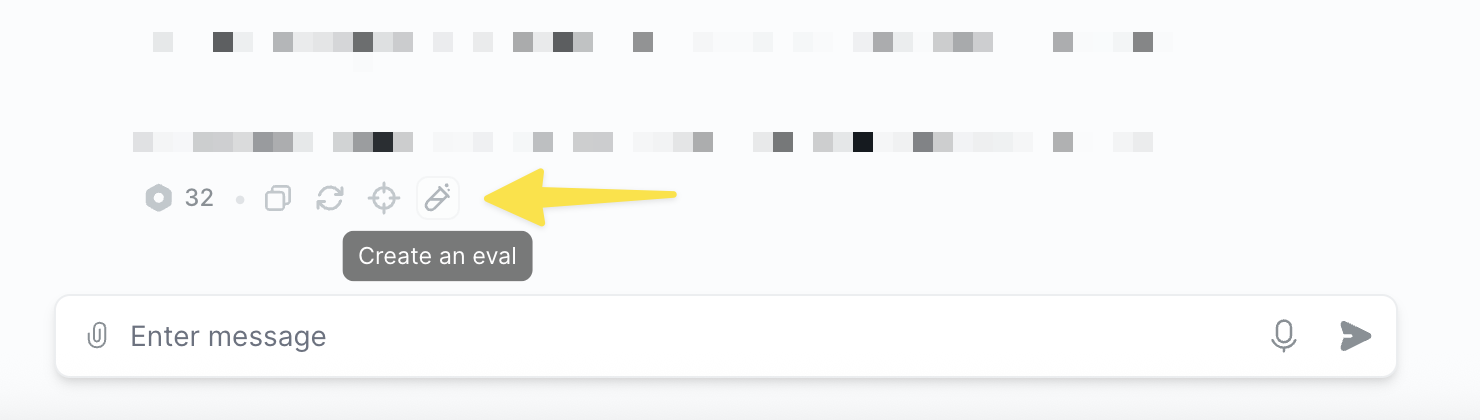 Creating an offline eval by clicking the test tube icon