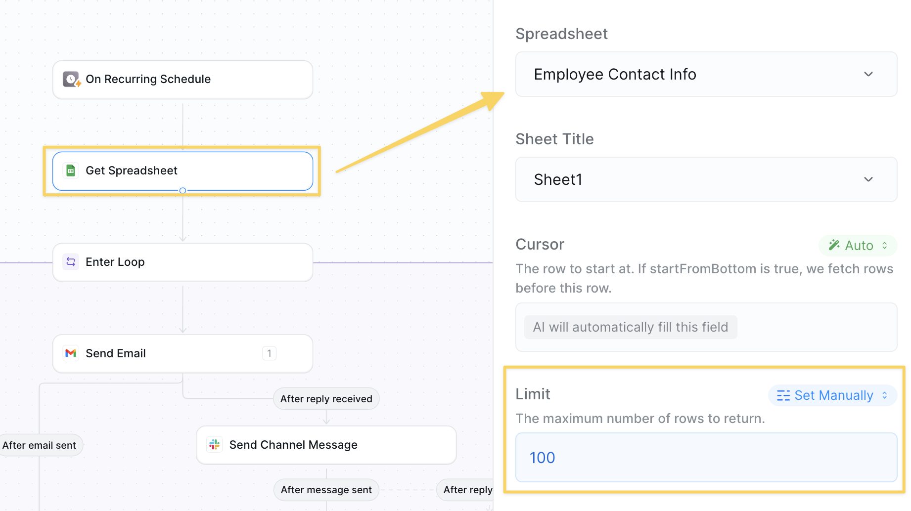 Employee spreadsheet lookup