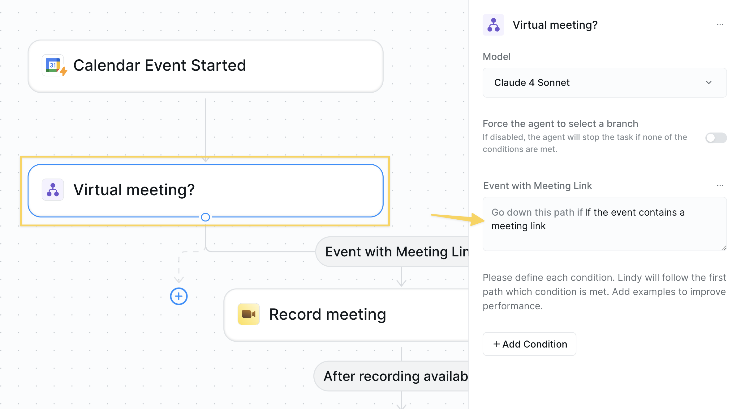 Virtual meeting condition