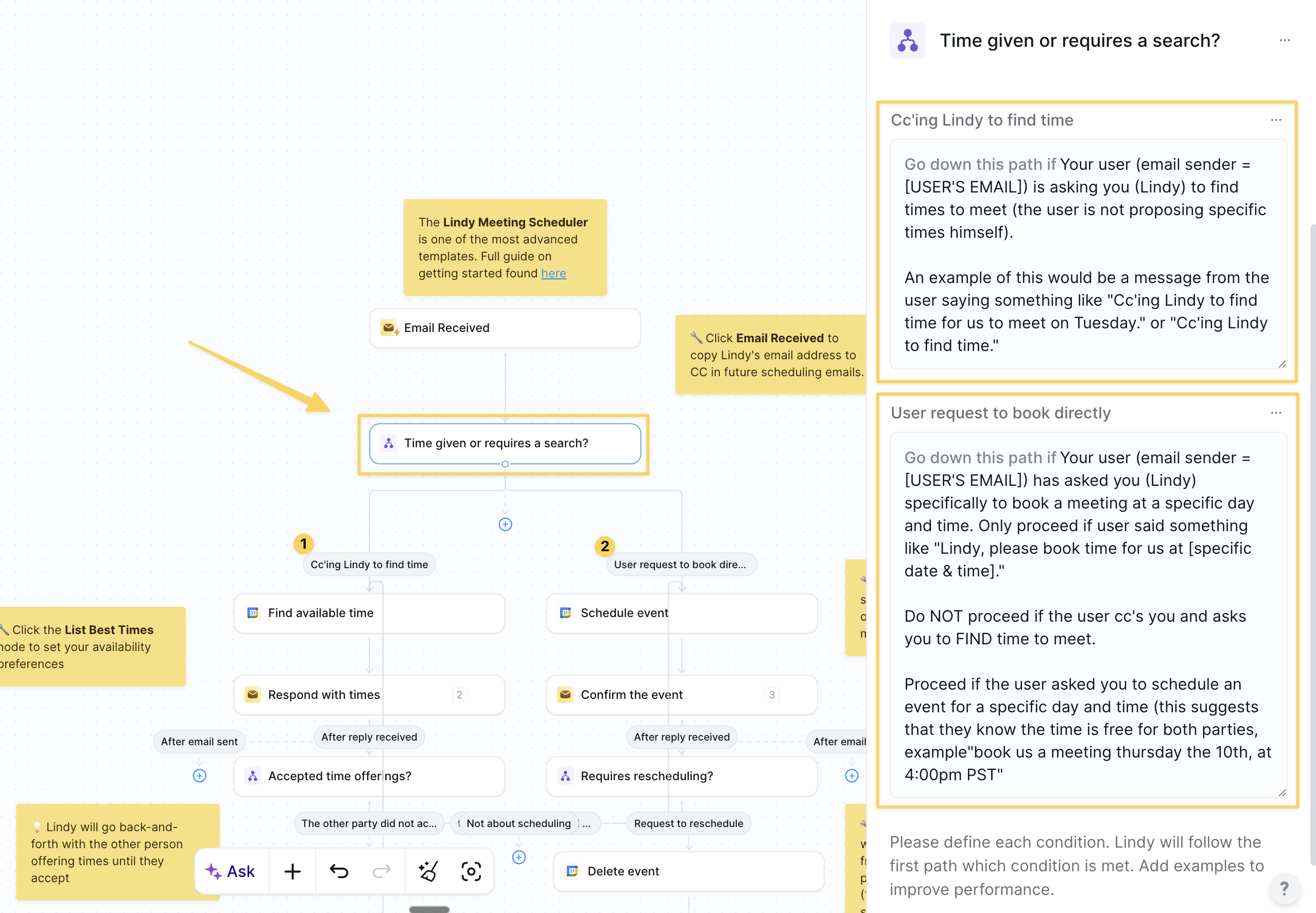 Condition for time detection