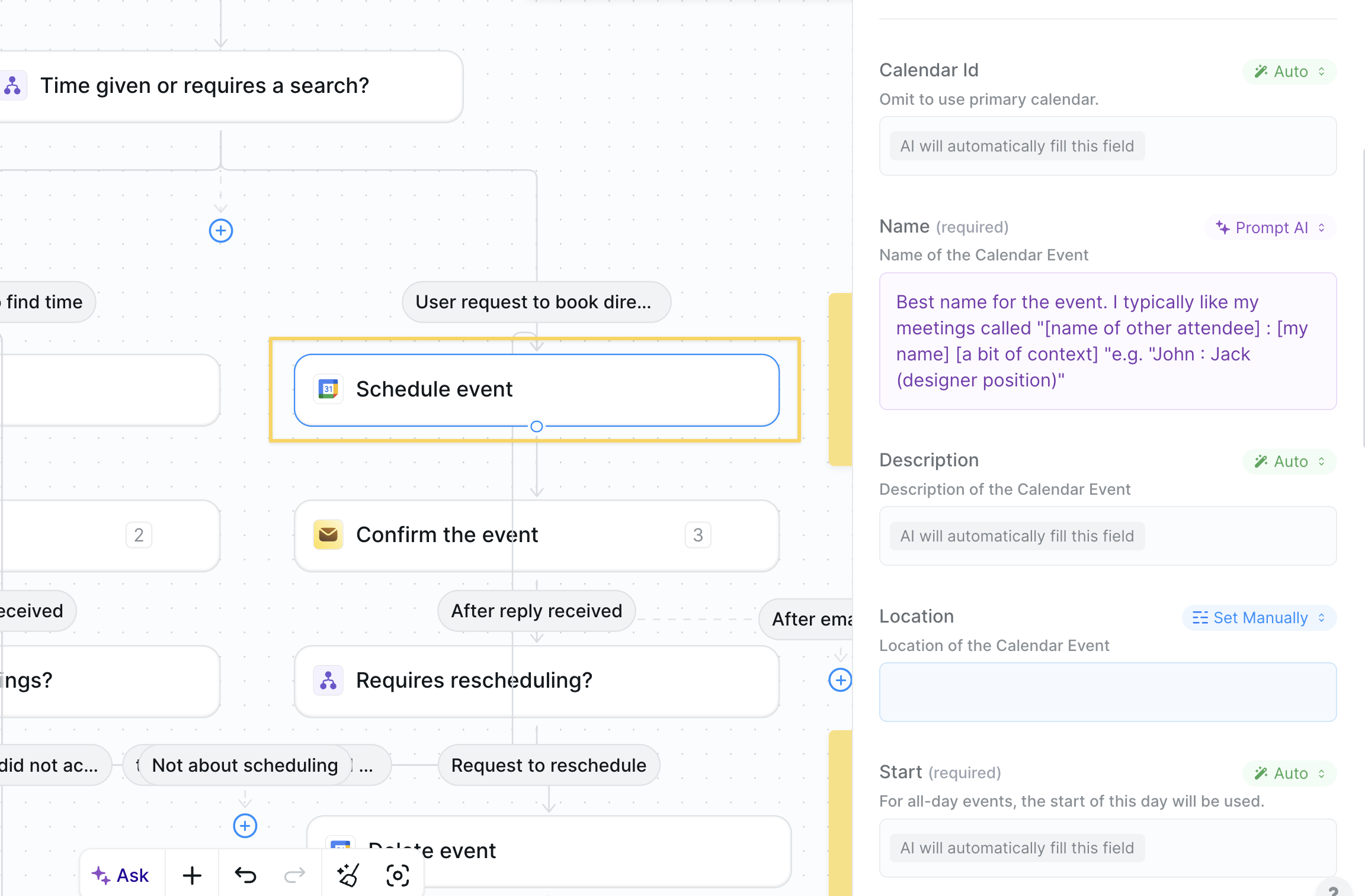 Create calendar event
