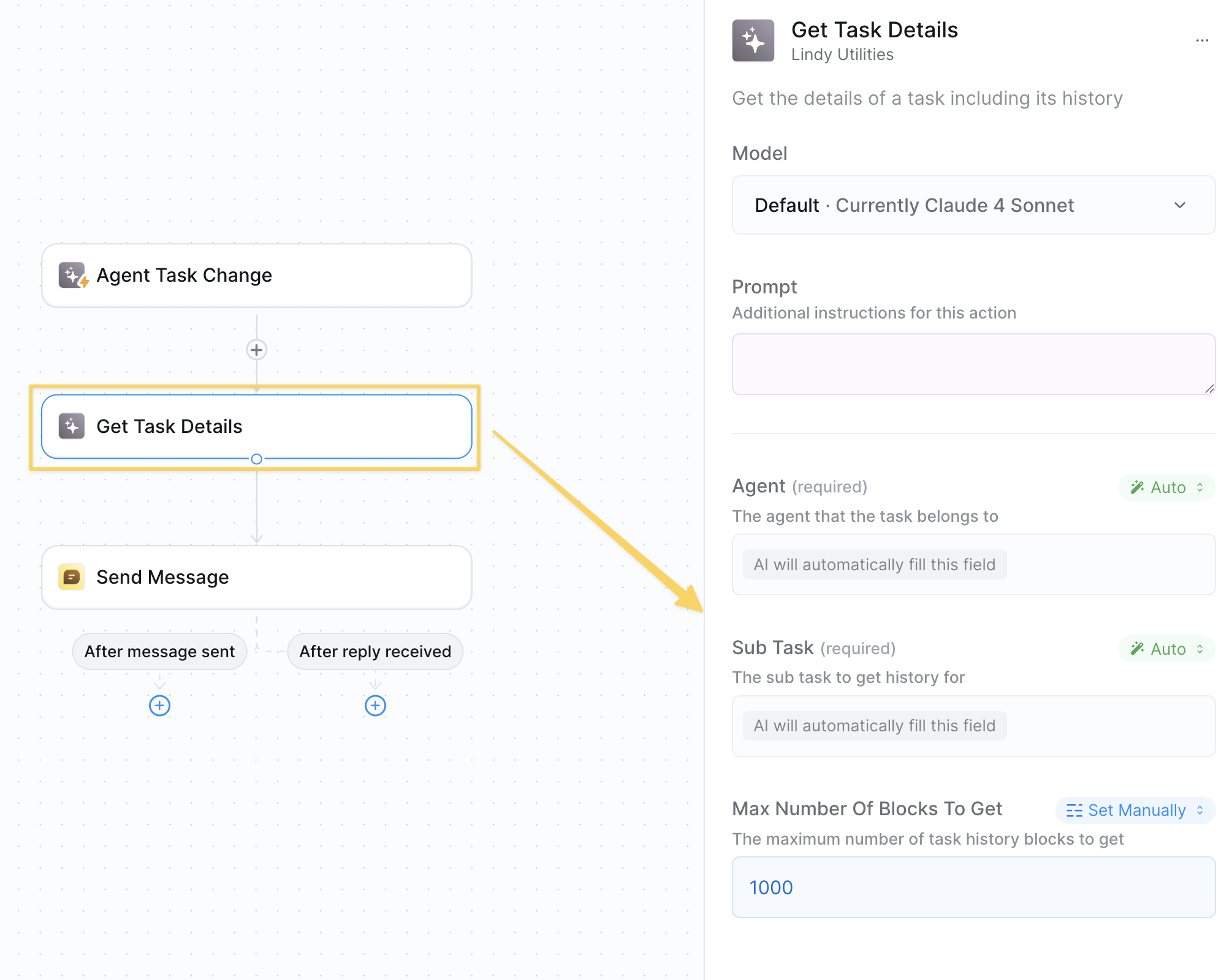 Get Task Details action configuration