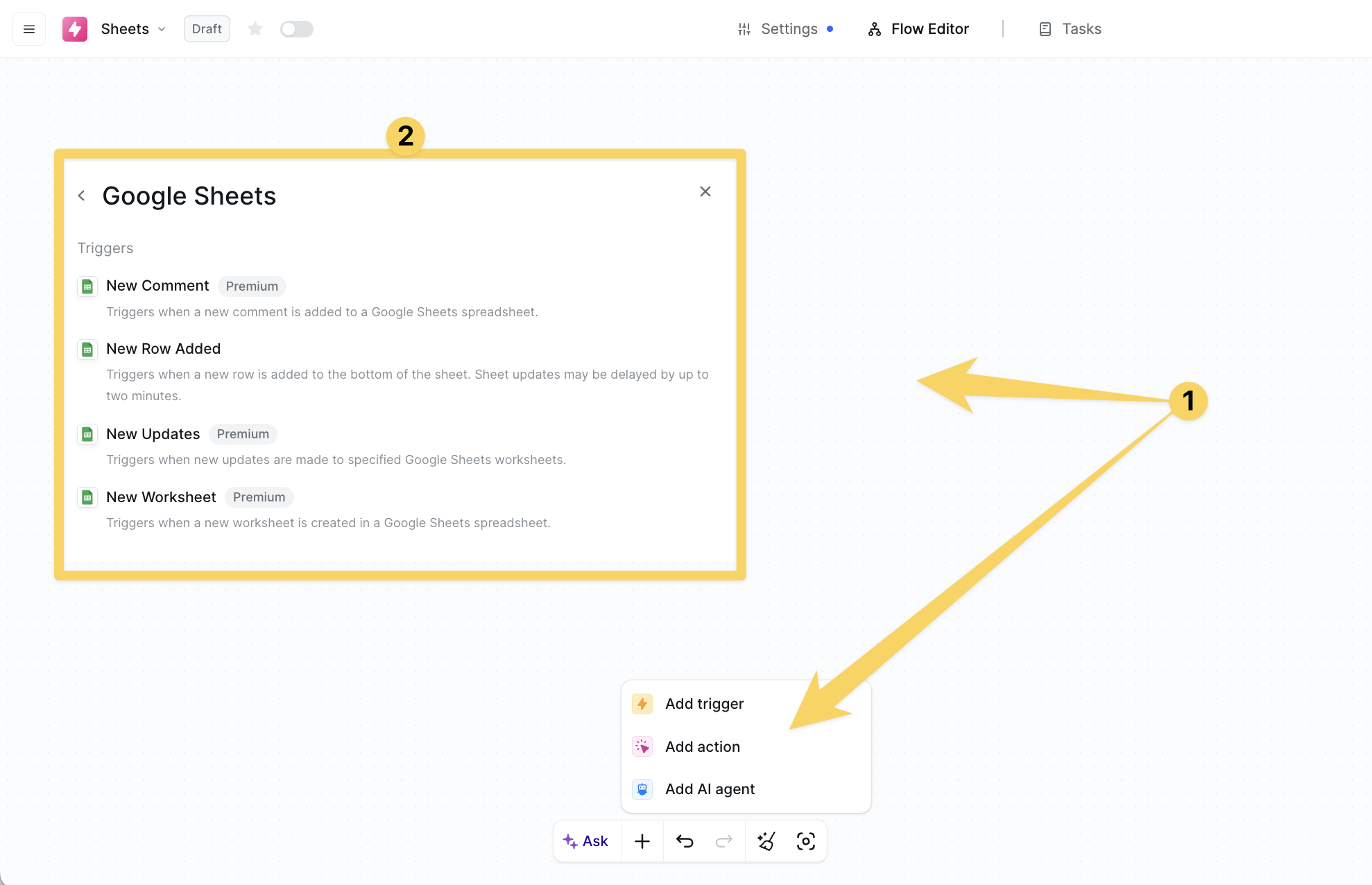 Add Google Sheets to workflow