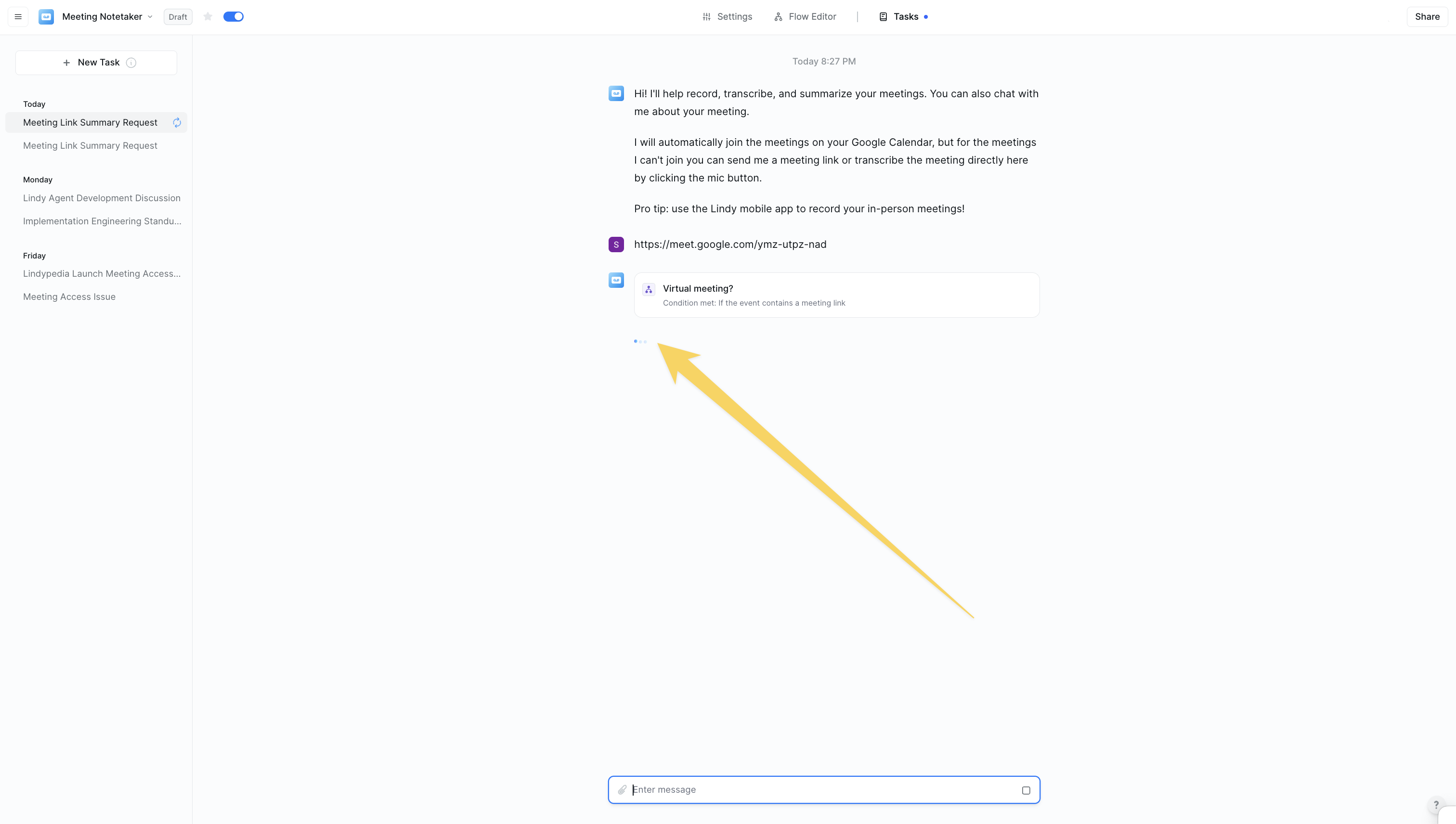 Task status overview