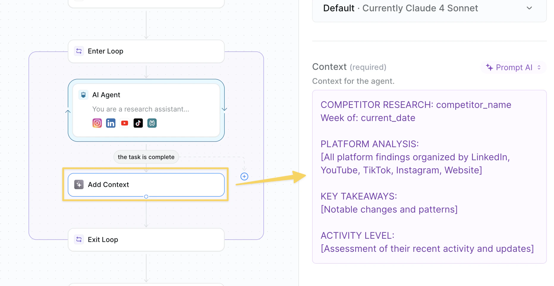 Competitive intelligence context collection