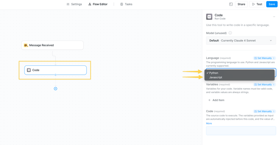 Run Code Value Run Code - Lindy Documentation