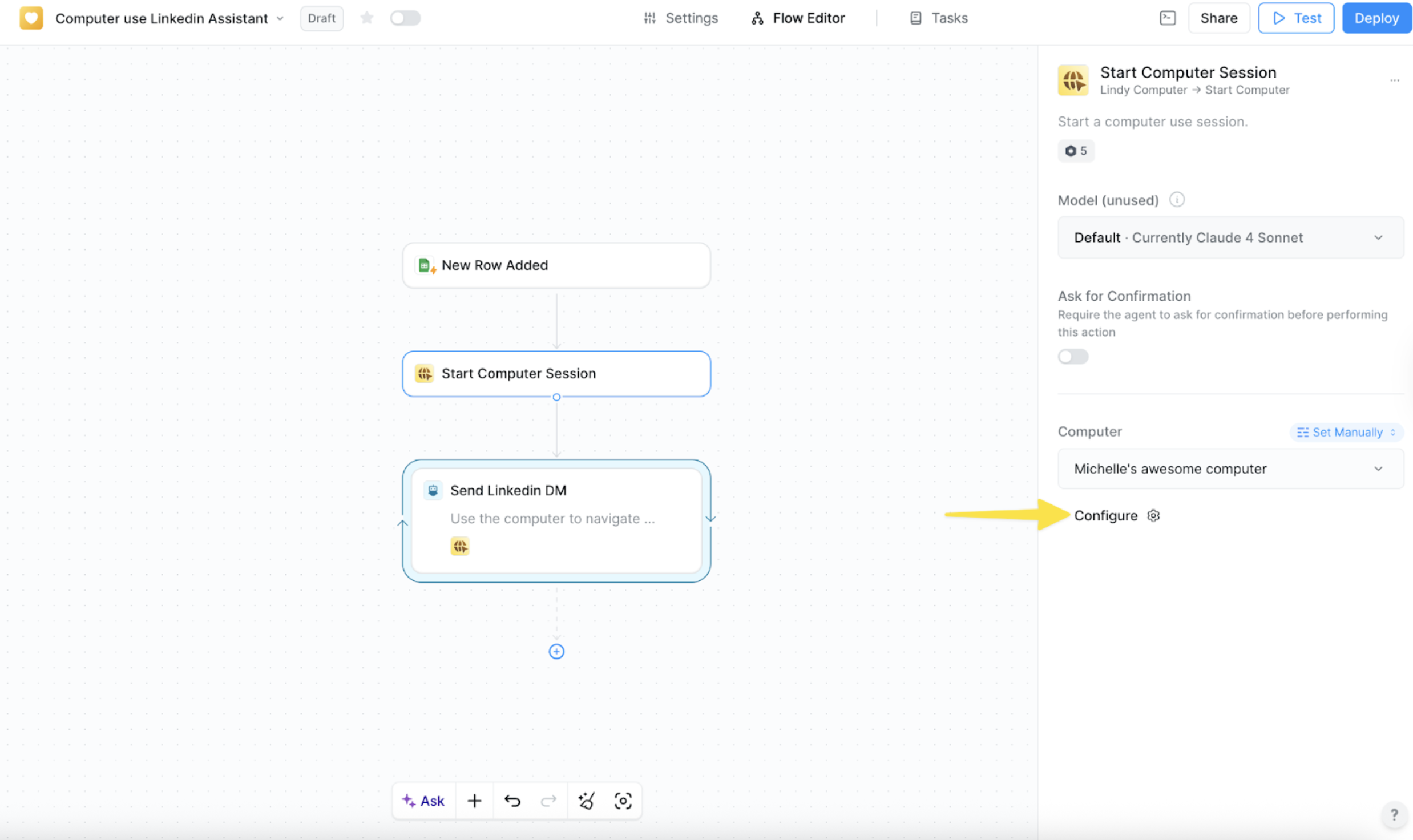 Computer configuration interface