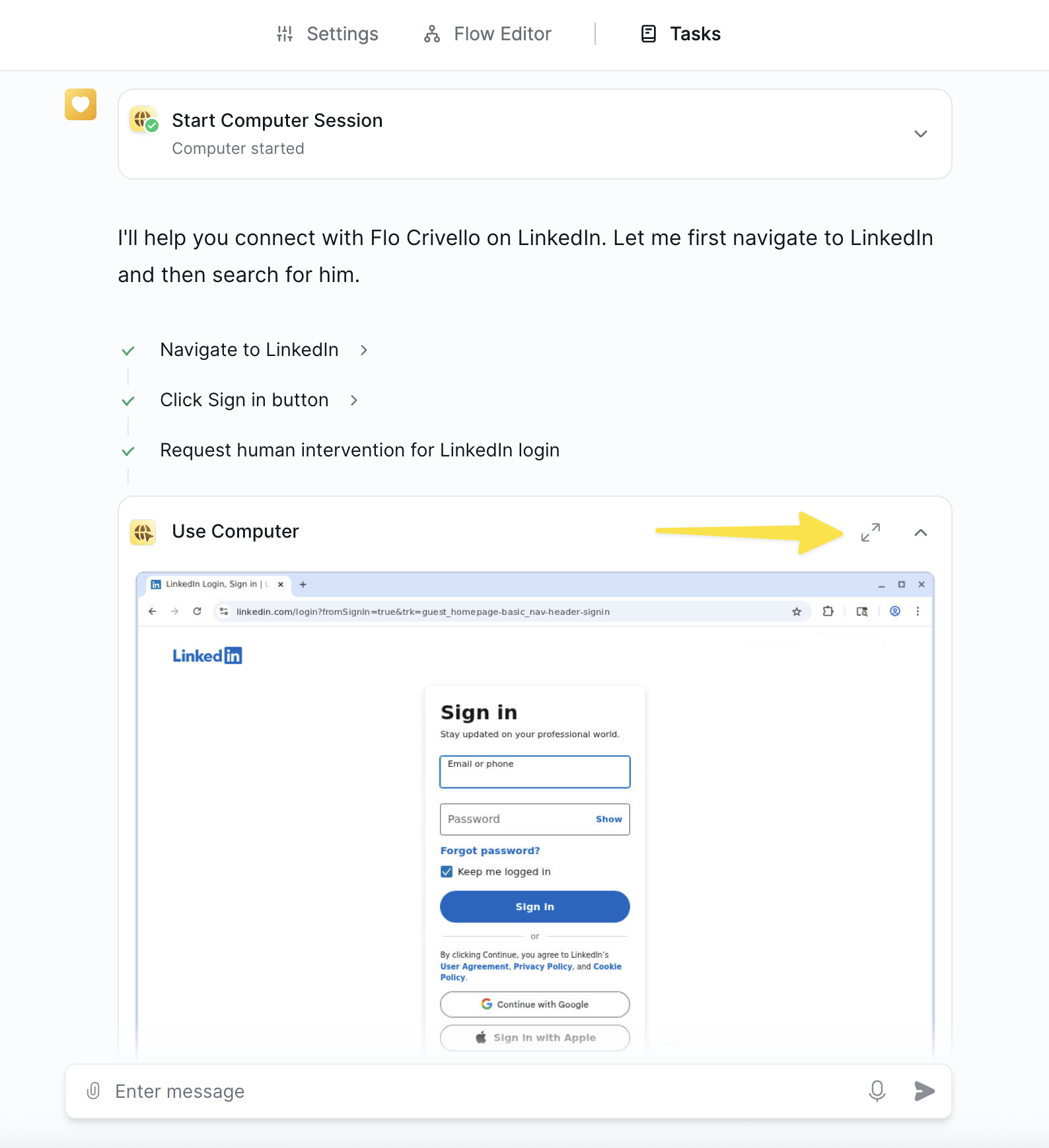 Expanding computer view
