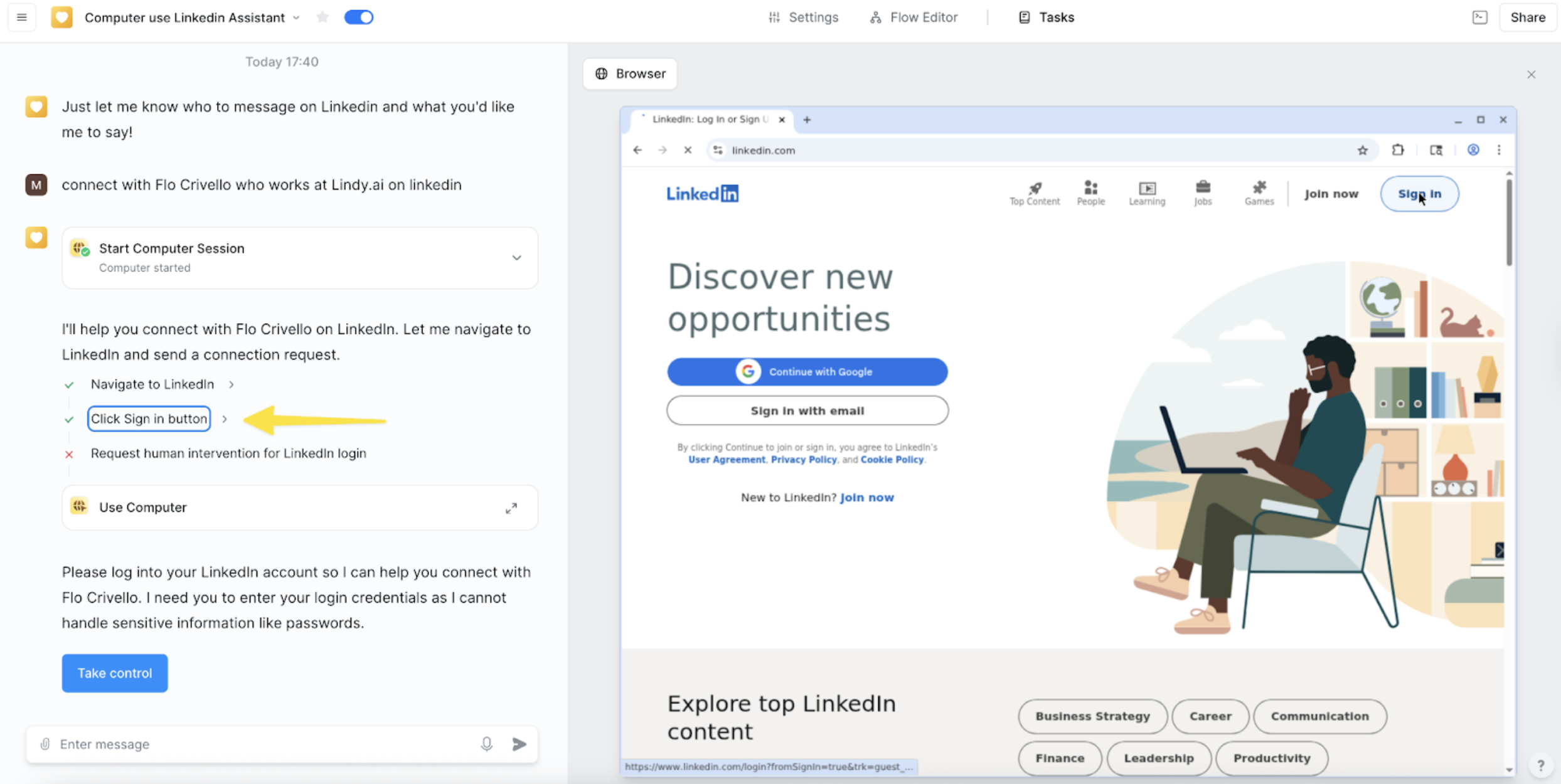 Viewing computer screenshots