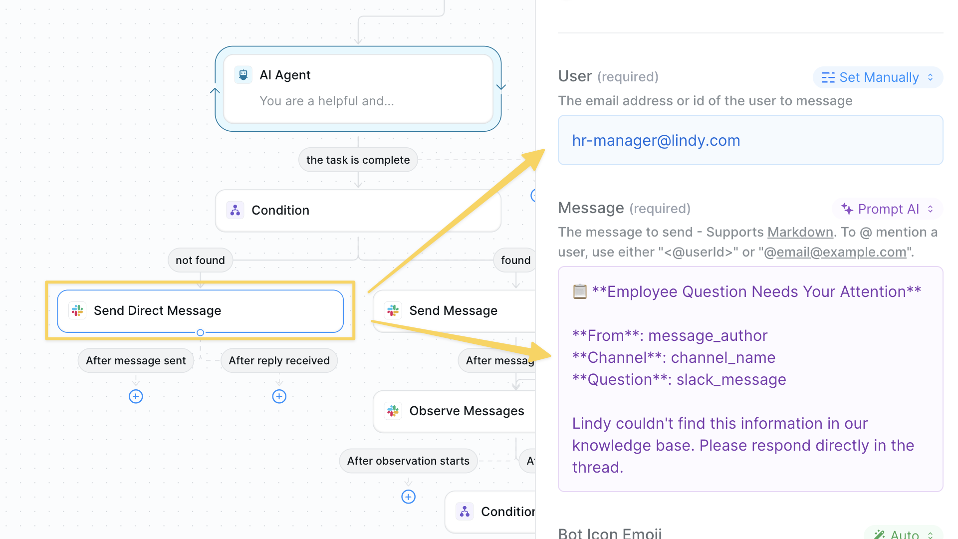 HR escalation via DM