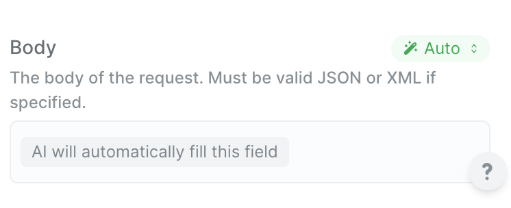 Body field in Auto mode with AI assistance