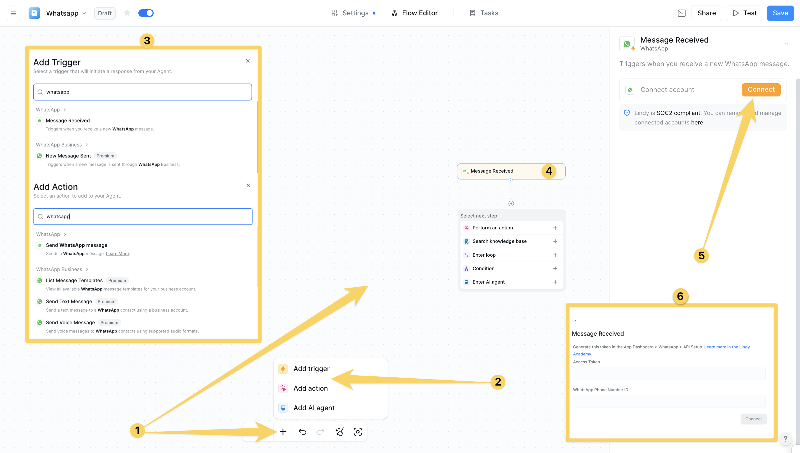 Add WhatsApp to workflow