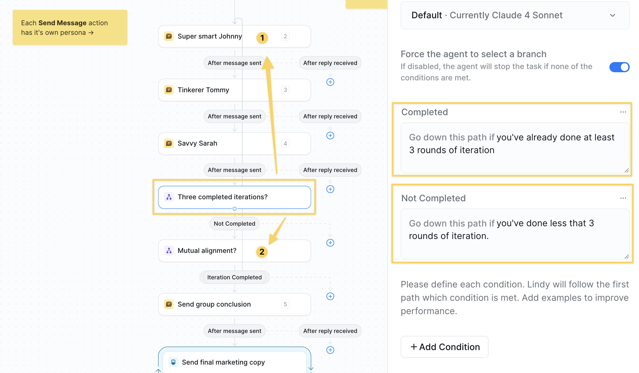 Iteration conditions