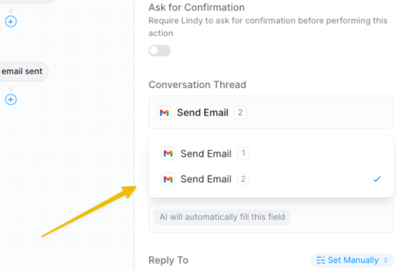 Gmail thread assignment interface for managing multiple concurrent email workflows