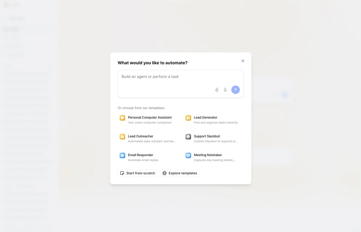 Choose from templates or start from scratch