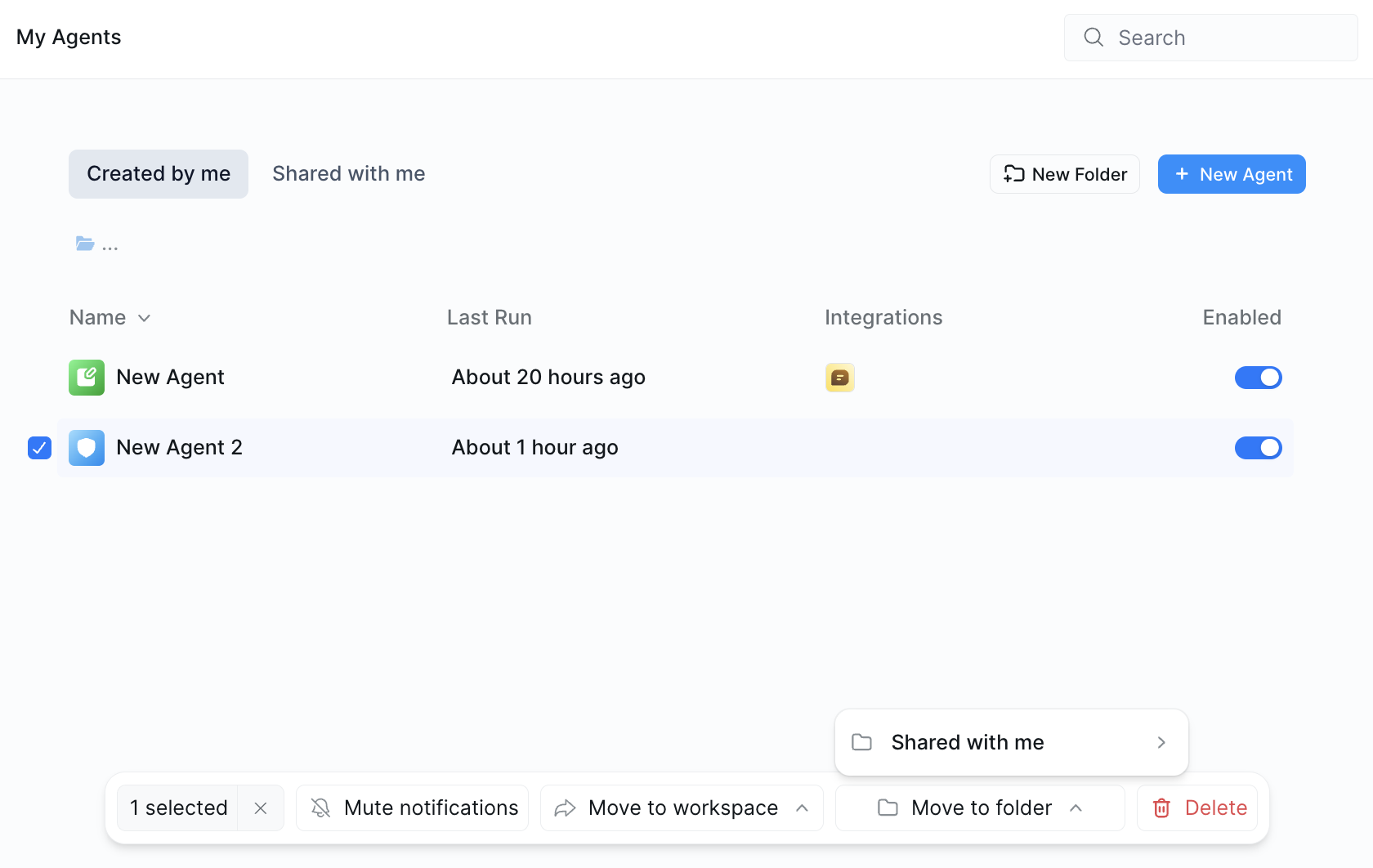 Creating a new workspace interface