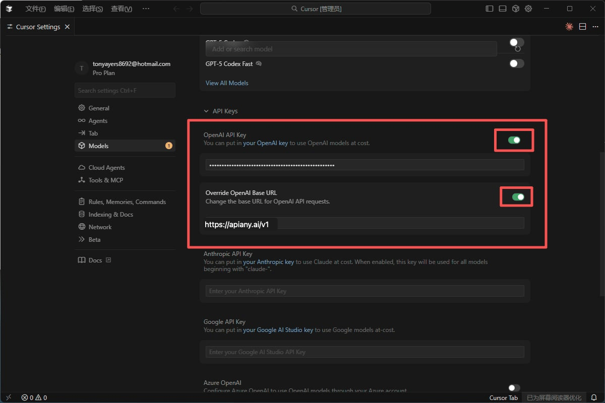 Cursor setup screenshot 3