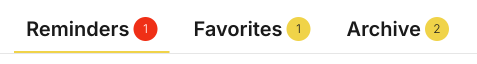 Reminders Tab