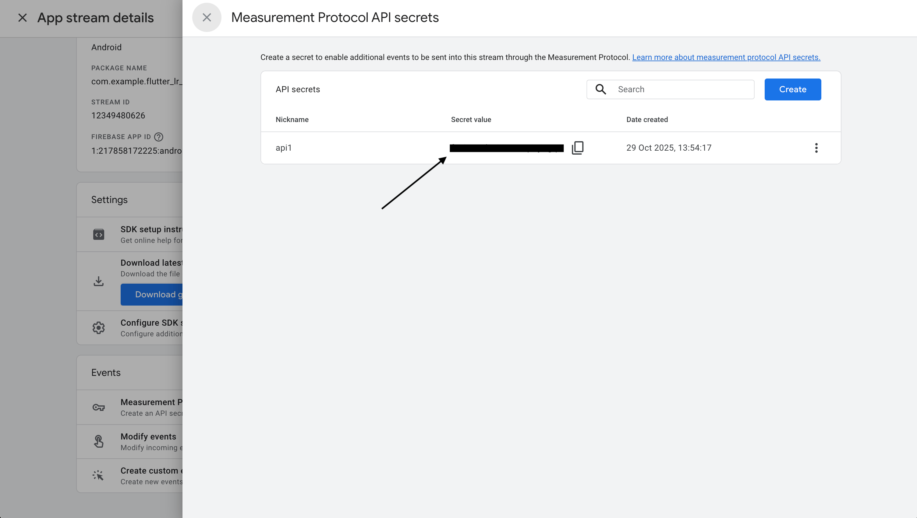 GA4 Measurement Protocol API secrets