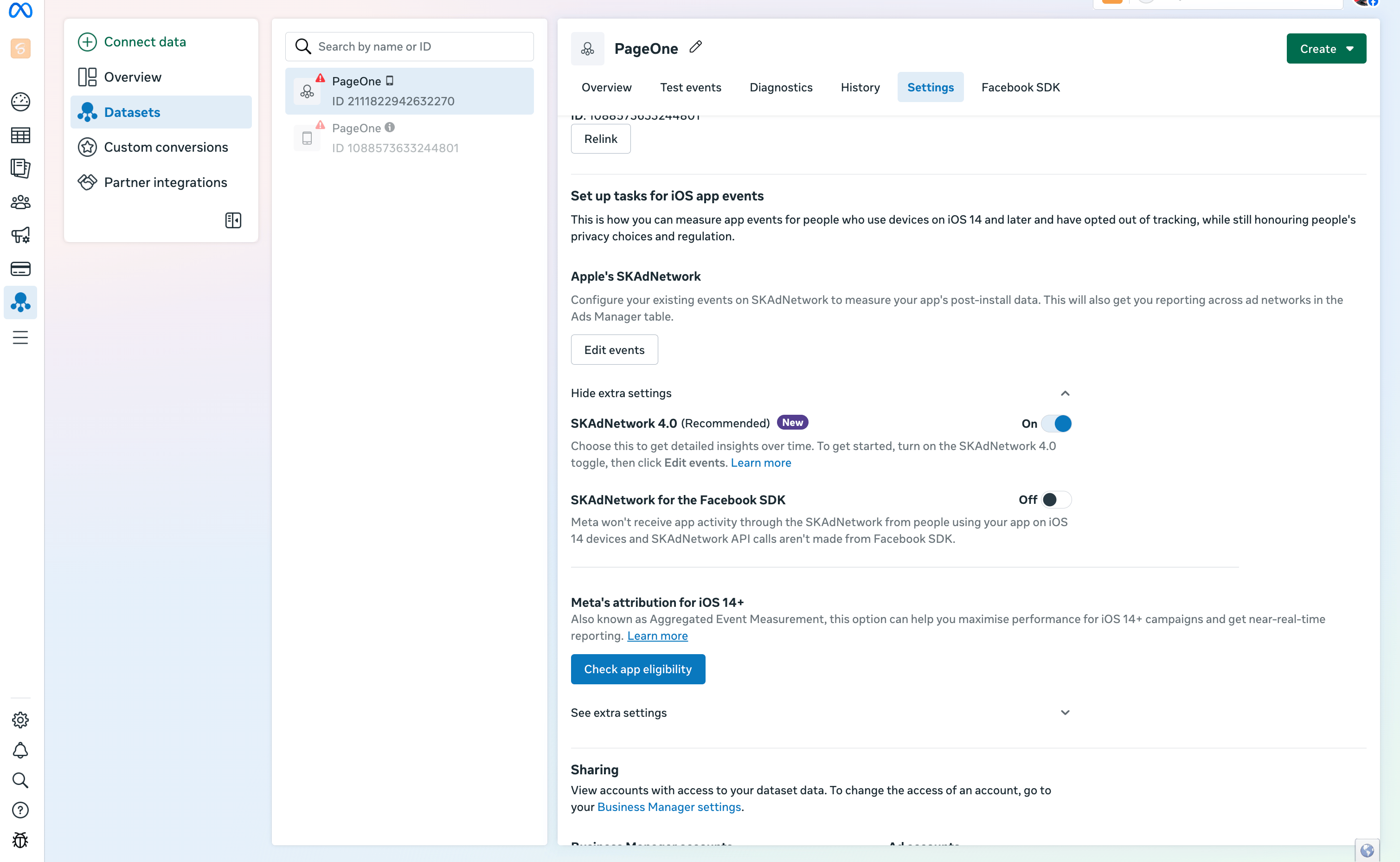 SKAdNetwork Setting Toggle on Meta Dashboard