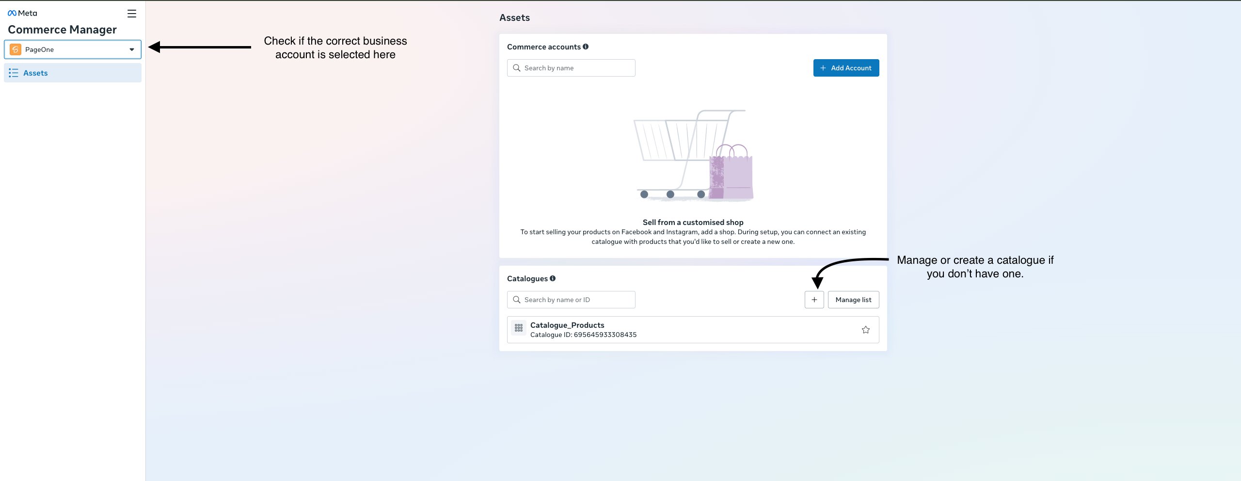 Select your catalogue products