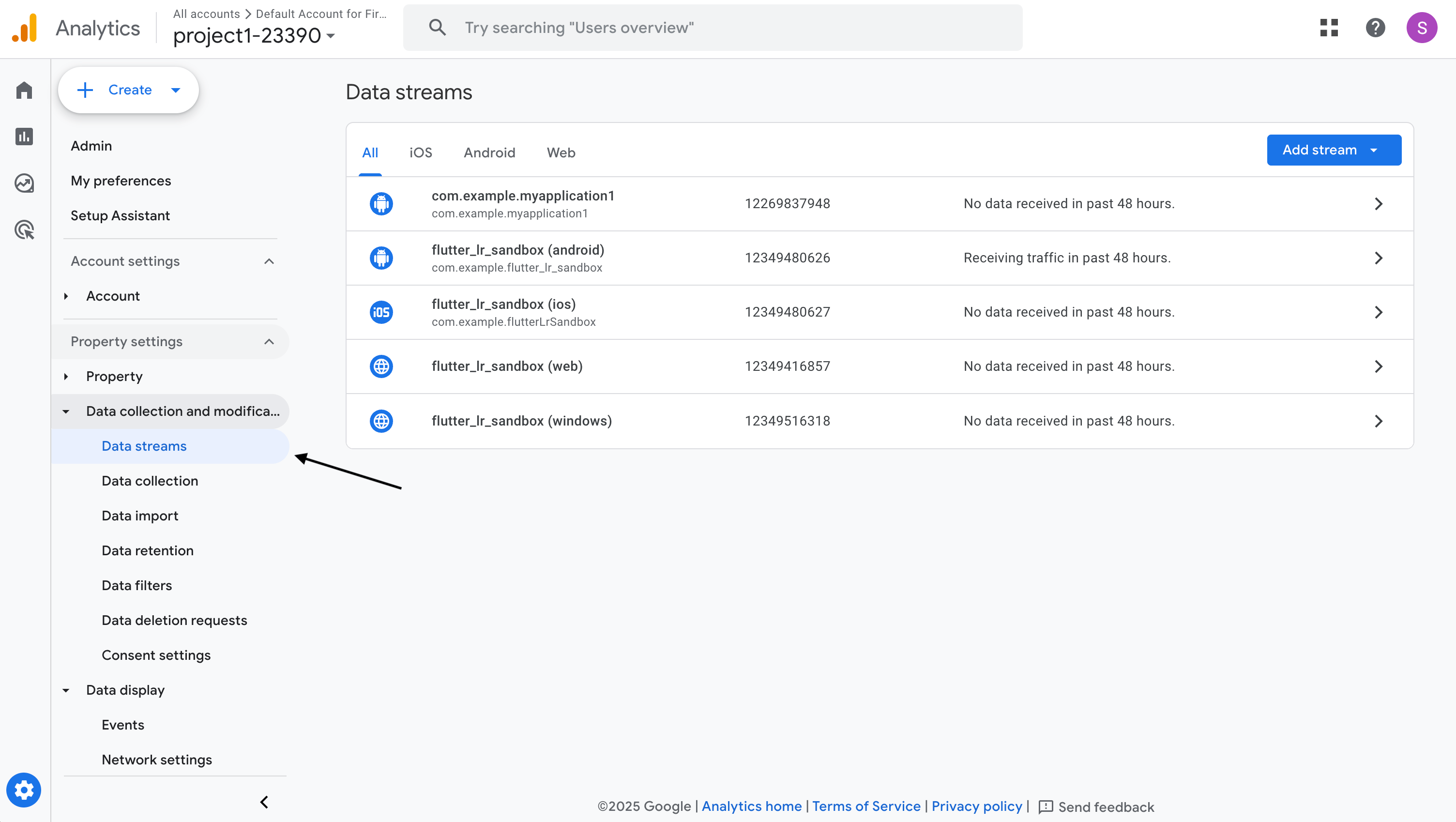 GA4 Data streams