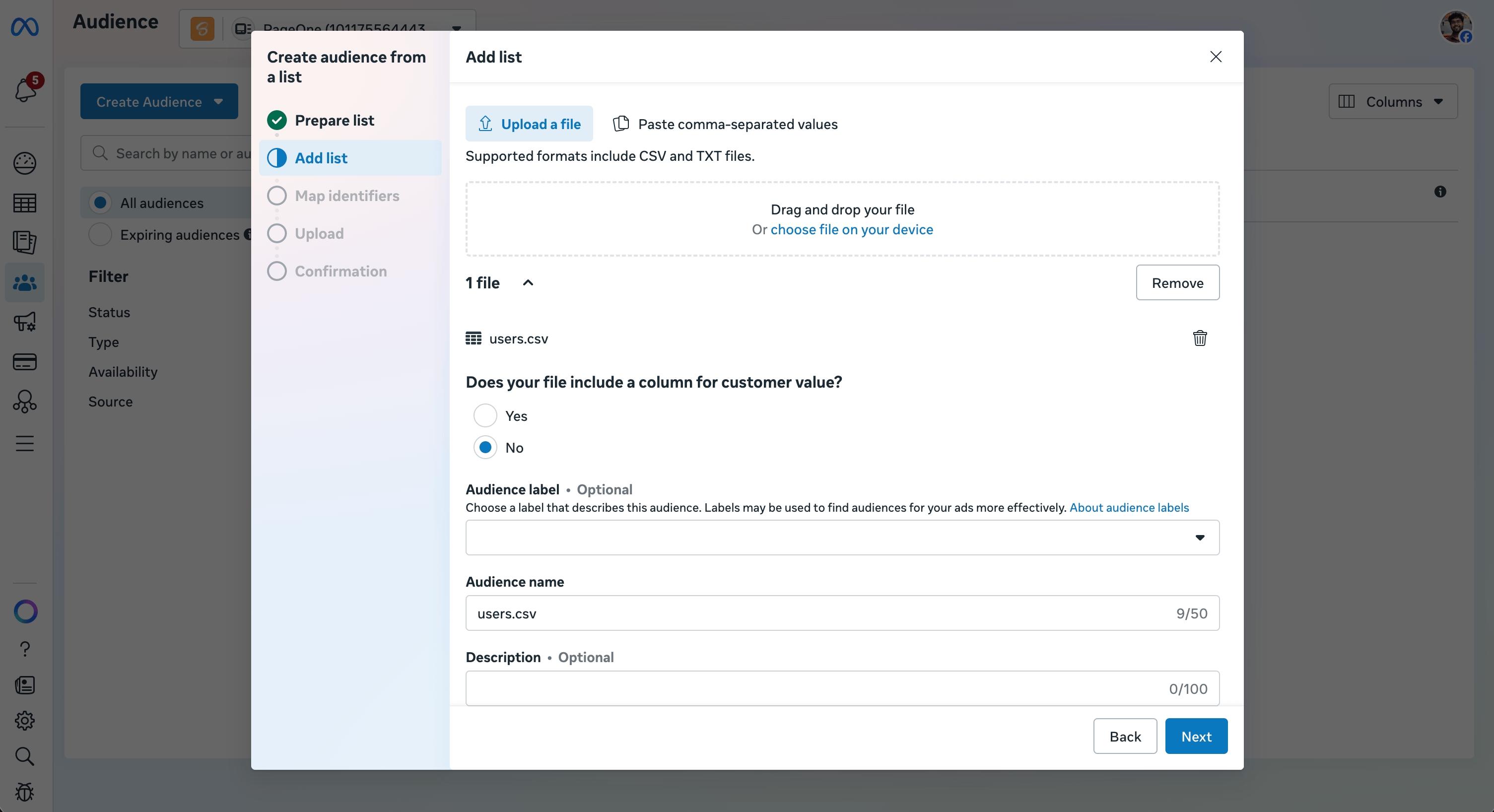 Upload file